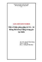 Sáng kiến kinh nghiệm một số biện pháp giúp trẻ 23 36 tháng thích hoạt động trong góc tạo hình