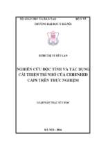 Nghiên cứu độc tính và tác dụng cải thiện trí nhớ của cereneed caps trên thực nghiệm