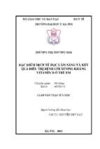 đặc điểm dịch tễ học lâm sàng và kết quả điều trị bệnh còi xương kháng vitamin d ở trẻ em.