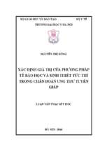 Xác định gía trị của phương pháp tế bào học và sinh thiết tức thì trong chẩn đoán ung thư tuyến giáp