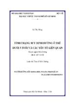 Tình trạng suy dinh dưỡng ở trẻ em dưới 5 tuổi và các yếu tố liên quan