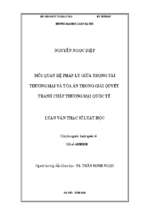 Mối quan hệ pháp lý giữa trọng tài thương mại và tòa án trong giải quyết tranh chấp thương mại quốc tế