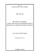 Thực trạng nhiễm hiv và hiệu quả của can thiệp bằng arv tại huyện quế phong, tỉnh nghệ an từ 012013 đến 062014.