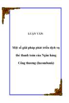 Một số giải pháp phát triển dịch vụ thẻ thanh toán của ngân hàng công thương (incombank)