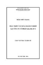 PHÁT TRIỂN VĂN HÓA DOANH NGHIỆP  TẠI CÔNG TY CỔ PHẨN LILAMA 69 -3