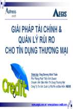 GIẢI PHÁP TÀI CHÍNH & QUẢN LÝ RỦI RO CHO TÍN DỤNG THƯƠNG MẠI