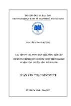 Các yếu tố tác động đến khả năng tiếp cận tín dụng chính thức ở nông thôn trên địa bàn huyện vĩnh thuận, tỉnh kiên giang