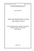 Quản lý thực hiện dự án đầu tư xây dựng khu tái định cư xuân la (tt)