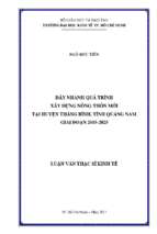 đẩy nhanh quá trình xây dựng nông thôn mới tại huyện thăng bình, tỉnh quảng nam giai đoạn 2015 2025