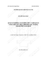 Quản lý không gian kiến trúc cảnh quan công viên tức mạc, phường lộc vượng, thành phố nam định (tt)