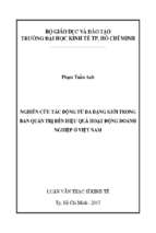 Nghiên cứu tác động từ đa dạng giới trong ban quản trị đến hiệu quả hoạt động doanh nghiệp ở việt nam