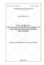 Nâng cao hiệu quả công tác quản lý môi trường tại khu xử lý chất thải rắn thành phố thái bình, tỉnh thái bình (tt)