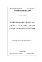 Nghiên cứu ứng dụng bể aerotank theo mẻ kế tiếp, xử lý nước thải sinh hoạt đô thị theo điều kiện việt nam (tt)