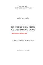 Kỹ thuật biến phân và một số ứng dụng  (tt)