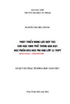 Phát triển năng lực hợp tác cho học sinh phổ thông qua dạy học phần hóa học phi kim lớp 11 thpt  (tt)