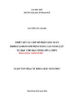 Thiết kế các chủ đề phần dẫn xuất hiđrocacbon góp phần nâng cao năng lực tự học cho học sinh lớp 11 thpt  (tt)