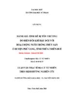 đánh giá tính dễ bị tổn thương do biến đổi khí hậu đối với hoạt động nuôi trồng thủy sản ở huyện phú vang, tỉnh thừa thiên huế  (tt)