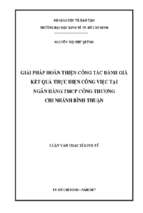 Giải pháp hoàn thiện công tác đánh giá kết quả thực hiện công việc tại ngân hàng tmcp công thương bình thuận