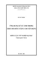 ứng dụng xử lý ảnh trong theo dõi đối tượng chuyển động (2014)