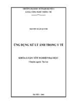 ứng dụng xử lý ảnh trong y tế (2014)