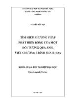 Tìm hiểu phương pháp phát hiện bóng của một đối tượng qua ảnh. viết chương trình minh họa (2014)