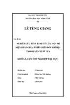 Nghiên cứu tính kinh tế của một số biện pháp giảm thiểu biến đổi khí hậu trong sản xuất lúa