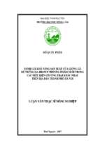 đánh giá khả năng sản xuất của giống gà đẻ trứng isa brown thương phẩm nuôi trong các điều kiện chuồng trại khác nhau trên địa bàn thành phố hà nội