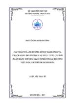 Các nhân tố ảnh hưởng đến sự hài lòng của khách hàng đối với dịch vụ được cung cấp bởi ngân hàng thương mại cổ phần ngoại thương việt nam, chi nhánh khánh hòa