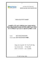 Nghiên cứu quy trình giao nhận hàng hóa nhập khẩu bằng đường biển tại cộng ty cổ phần vận tải và dịch vụ phúc tâm