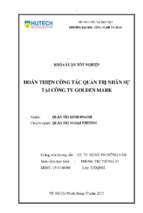 Hoàn thiện công tác quản trị nhân sự tại công ty tnhh giao nhận golden mark việt nam