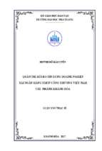 Quản trị rủi ro tín dụng doanh nghiệp tại ngân hàng thương mại cổ phần công thương việt nam, chi nhánh khánh hòa