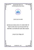 đánh giá sự hài lòng của sinh viên về chất lượng đào tạo ngoại ngữ tại trường cao đẳng du lịch nha trang