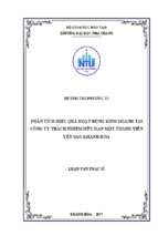 Phân tích hiệu quả hoạt động kinh doanh tại công ty trách nhiệm hữu hạn một thành viên yến sào khánh hòa