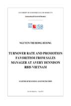 Turnover rate and promotion favoritism from sales manager at avery dennison rbis vietnam