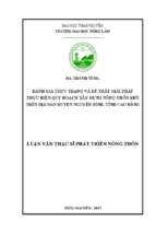 đánh giá thực trạng và đề xuất giải pháp thực hiện quy hoạch xây dựng nông thôn mới trên địa bàn huyện nguyên bình   tỉnh cao bằng