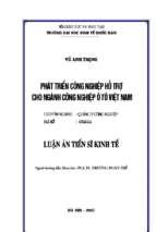 Phát triển công nghiệp hỗ trợ cho ngành công nghiệp ô tô việt nam