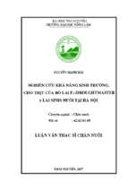 Nghiên cứu khả năng sinh trưởng, cho thịt của bò lai f1 (droughtmaster x lai sind) nuôi tại hà nội