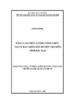 Nâng cao chất lượng công chức tại ủy ban nhân dân huyện chợ đồn, tỉnh bắc kạn