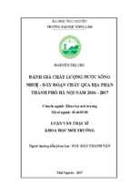 đánh giá chất lượng nước sông nhuệ   đáy đoạn chảy qua địa phận thành phố hà nội năm 2016   2017