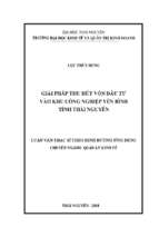 Giải pháp thu hút vốn đầu tư vào khu công nghiệp yên bình tỉnh thái nguyên