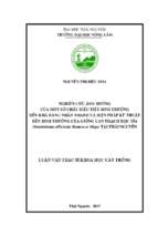 Nghiên cứu ảnh hưởng của một số chất điều tiết sinh trưởng đến khả năng nhân nhanh và biện pháp kỹ thuật đến sinh trưởng của giống lan thạch hộc tía (dendrobium officinale kimura et migo) tại thái nguyên