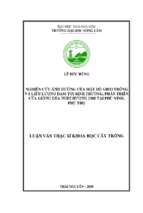 Nghiên cứu ảnh hưởng của mật độ gieo trồng và liều lượng đạm tới sinh trưởng, phát triển của giống lúa nghi hương 2308 tại phù ninh, phú thọ