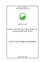 đánh giá công tác quản lý chất thải rắn y tế tại bệnh viện hữu nghị việt đức