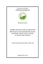 Nghiên cứu một số yếu tố ảnh hưởng đến giá đất ở tại thị trấn việt quang, huyện bắc quang, tỉnh hà giang từ năm 2015 đến năm 2016