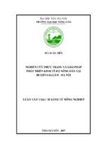 Nghiên cứu thực trạng và giải pháp phát triển kinh tế hộ nông dân tại huyện gia lâm   hà nội