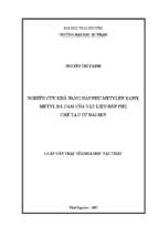 Nghiên cứu khả năng hấp phụ metylen xanh, metyl da cam của vật liệu hấp phụ chế tạo từ đài sen
