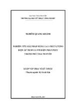 Nghiên cứu giải pháp nâng cao chất lượng điện áp trong lưới điện phân phối thành phố thái nguyên