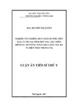 Nghiên cứu nhiễm giun tròn đường tiêu hóa ở chó tại tỉnh phú thọ, đặc điểm bệnh do giun đũa toxocara canis gây ra và biện pháp phòng trị