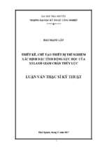 Thiết kế, chế tạo thiết bị thí nghiệm xác định đặc tính động lực học của xi lanh giảm chấn thủy lực