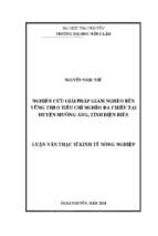 Nghiên cứu giải pháp giảm nghèo bền vững theo tiêu chí nghèo đa chiều tại huyện mường ảng, tỉnh điện biên